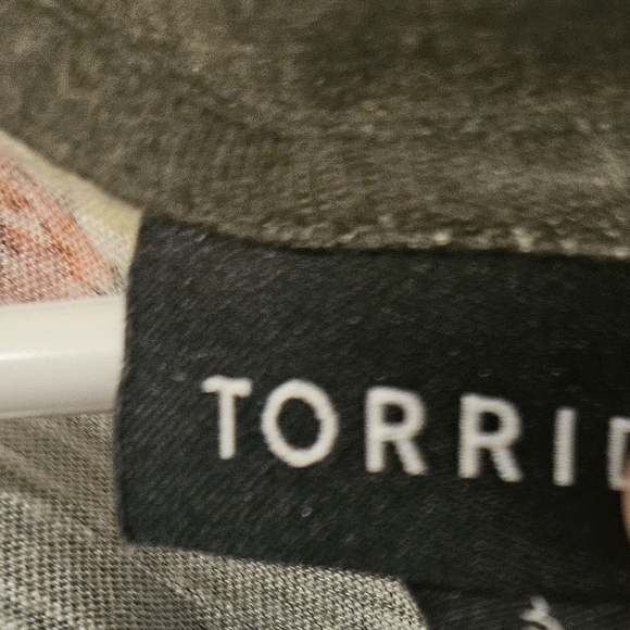 Torrid Dark Floral V-Neck Short Sleeve Top - Picture 2 of 2